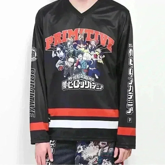 Primitive Other - 🆕 Primitive x My Hero Academia Black Hockey Jersey. Size XL, NWT
